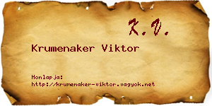 Krumenaker Viktor névjegykártya